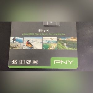 PNY 128GB Elite-X V30 microSDXC Flash Memory Card Class 10, U3, V30, A1, microSD